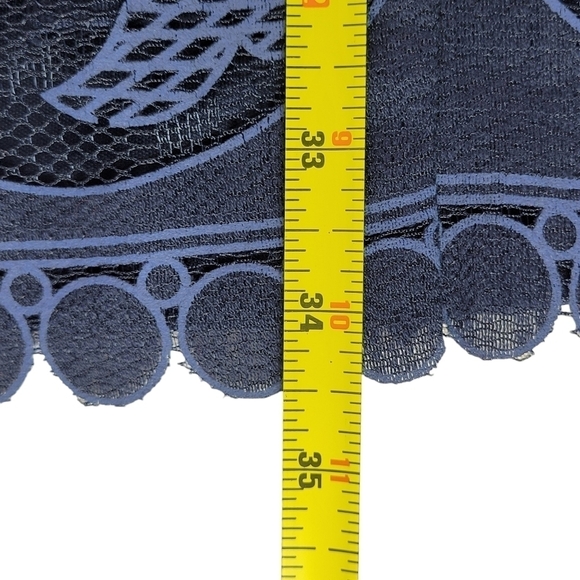 Eliza J Lace Overlay Dress Size 8 Blue Sleeveless Lightweight Scalloped Hem - Picture 10 of 12